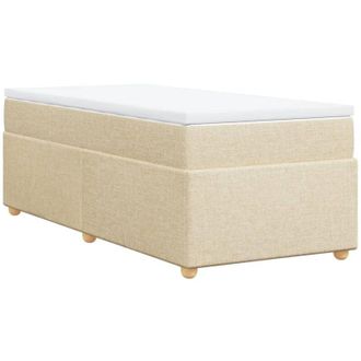 vidaXL Vidaxl - Cama Box Spring Con Colch&oacute;n Tela Color Crema 90x190 Cm