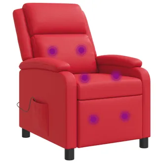 vidaXL Poltrona Massaggiante Rosso Similpelle Vidaxl