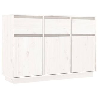 Berkfield Home Sideboard White 110x34x75 cm Solid Wood Pine | Size: 110 x 34 x 75 cm