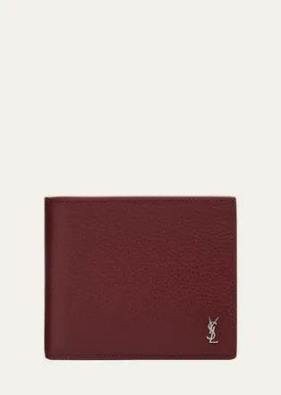Saint Laurent Mens Leather Bifold Wallet