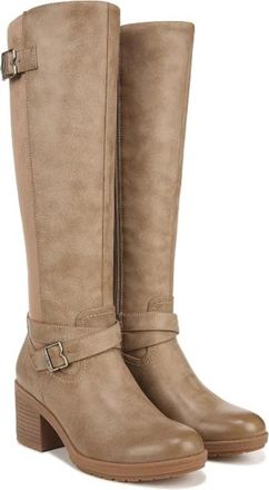 Dr. Scholls Prairie Boots Womens M Taupe Faux Leather Block Heel LION1068