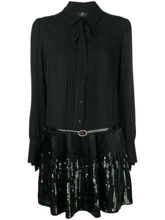 Elisabetta Franchi Chemisier con paillettes - Nero