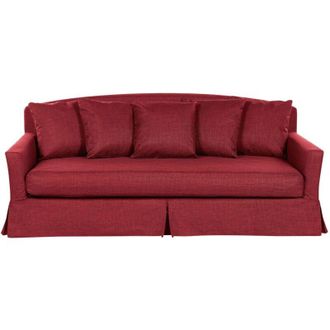 Beliani Sof&aacute; 3 Plazas Tapizado En Poli&eacute;ster Rojo Con Funda Extra&iacute;ble Respaldo Con Relleno De Espuma Gilja