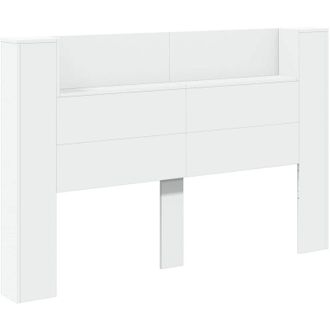 vidaXL Headboard Cabinet with LED White 160 x 16.5 x 103.5 cm vidaXL
