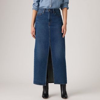Levi's Rechte midi-rok van denim met split