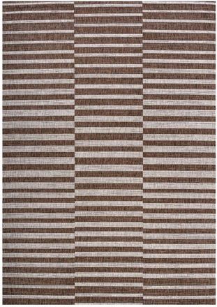 Jonathan Y Designs Sukie Modern Offset Stripe Indoor/Outdoor Area Rug in Brown/beige at Nordstrom, Size 2Ft 0In X 8Ft 0In