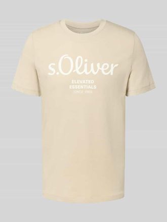 s.Oliver Red Label Regular Fit T-Shirt aus reiner Baumwolle in Beige, Gr&ouml;&szlig;e L