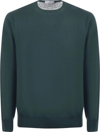 Paolo Pecora Trui met ronde hals - Heren - Ronde hals truien - Groen - 2XL - Wol - Truien & Vesten