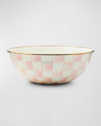 MacKenzie-Childs Rosy Check Enamel Everyday Bowl, Extra Large