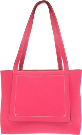 Herm&egrave;s Pink Taurillon Clemence Leather Tote Bag (Pre-Owned)