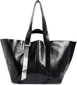 AllSaints Jacqueline Leather Tote in Black at Nordstrom Rack