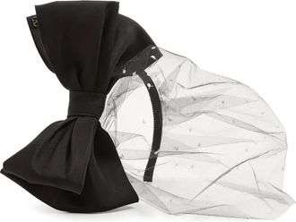 Valentino Garavani Cerchietto VLogo Signatures con velo - Nero