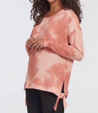 Tribal Lizzy Tie Dye Side Tie Top In Ginger