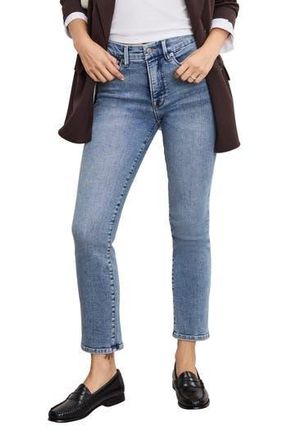 Good American Soft-Tech Good Legs Mid Rise Straight Leg Jeans in Indigo988 at Nordstrom Rack, Size 0