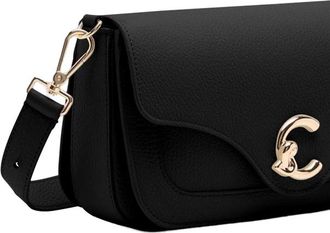 Coccinelle Pebbled Leather Shoulder Bag - Black