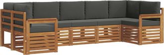 vidaXL Conjunto De Sof&aacute;s De Exterior 7 Uds. Natural Y Antracita Vidaxl