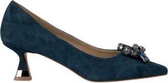 Alma En Pena Bloem lage hak schoen - Dames - Pumps - Blauw - 39 EU - Schoenen