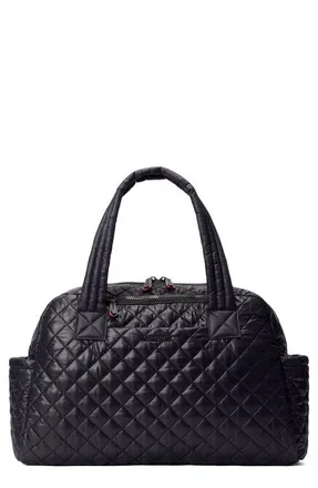 MZ Wallace Jimmy Deluxe Quilted Nylon Duffle Bag in Black at Nordstrom