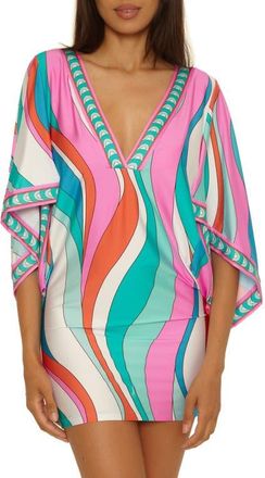 Trina Turk Apollo V-Neck Cover-Up Tunic in Multi at Nordstrom, Size X-Small