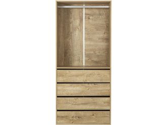 Habitat et Jardin Armario op&eacute;ra Con 4 Cajones Y 1 Espacio Para Colgar - 80 X 45 X 180 Cm - Beige