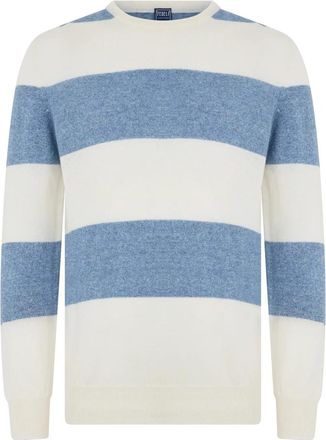 Fedeli Gestreept Truitje - Heren - Cashmere truien - Veelkleurig - 2XL - Linnen - Truien & Vesten