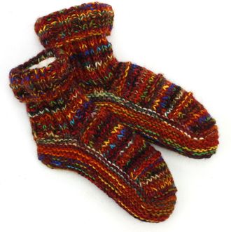 Loud Elephant Hand Knitted Wool Ankle Socks - SD Red Mix