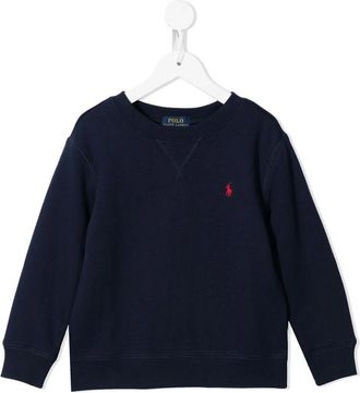 Polo Ralph Lauren Cotton-Blend Crewneck Sweatshirt - male - Polo Ralph Lauren - Kids Sweatshirts - Blue - M - Kids