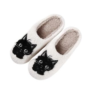 Generic Slippers Women Womens Footwear For Winter Cute Cartoon Design Thick Warm Fleece Clogs For Couples Indoor Shoes Perfect For Home Relaxation Cat Head De