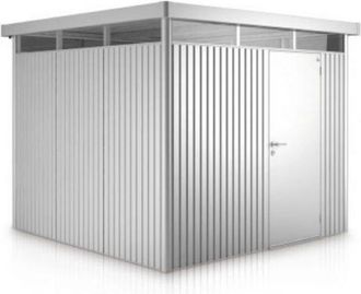BIOHORT Caseta Cobertizo Metalica Biohort Highline H1 Color Plata Metalizada Doble Puerta