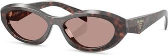 Prada Zonnebril - Dames - Zonnebrillen - Bruin - 55 MM - Accessoires