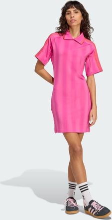 adidas Originals Vestito color fucsia semi-lucido con grafica ispirata al calcio-Rosa