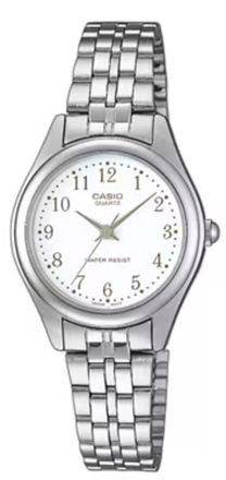 Casio Womens White Dial Stainless Steel Bracelet Watch - Casio LTP-1129A-7A