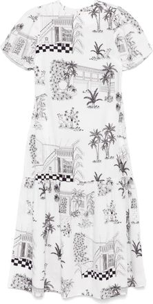 Verandah Abito midi con stampa grafica - Bianco