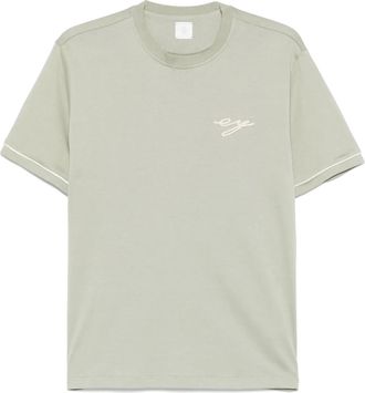 Eleventy T-shirt con logo ricamato - Verde