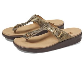 SAS Sanibel Comfort Thong Sandal Womens Shoes Olive Gold : 10.5 M - Medium (B), Leather