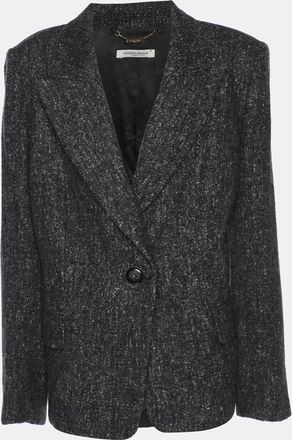 Marina Rinaldi Grey Tweed Single Breasted Blazer
