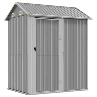 Berkfield Home Garden Shed Light Grey 192x152.5x237 cm Galvanised Steel