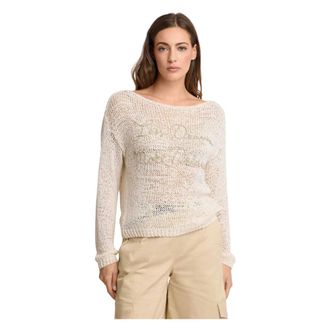Kocca Maglia con ricamo lettering - Dames - Ronde hals truien - Wit - L - Truien & Vesten