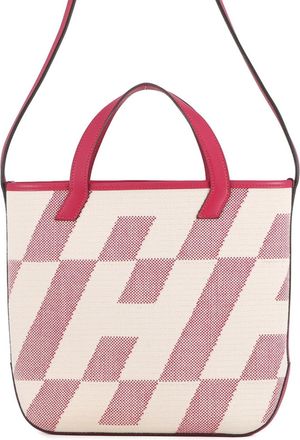 Herm&egrave;s Pink Toile H Handbag Shoulder Bag Tote Bag (Pre-Owned)
