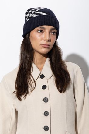 Burberry Cashmere Beanie, Unisex, Navy Blue