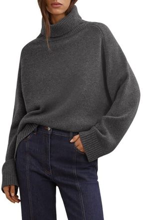 Reiss Brooklyn Wool & Cashmere Turtleneck Sweater in Charcoal Grey at Nordstrom, Size X-Small