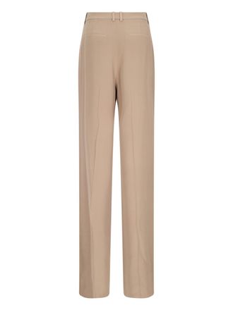 Saint Laurent Womens Trousers Beige Silk