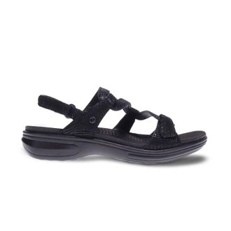 Revere Comfort Shoes Womens Miami Sandals In Black Lizard