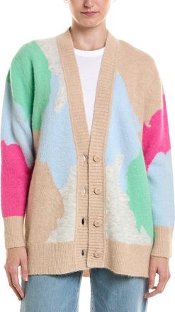 Fort&eacute; Cashmere Lofty Intarsia Alpaca-Blend Cardigan