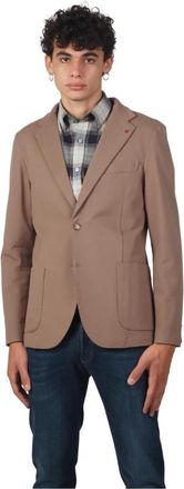 AT.P. CO Twee-Knoop Jas - Heren - Blazers - Bruin - XL - Katoen - Jassen