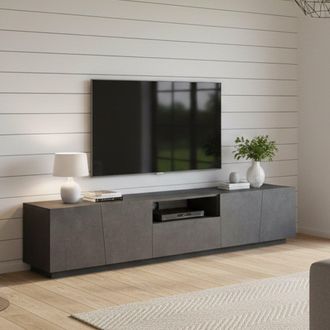 Dmora Dmora - Mueble De Televisi&oacute;n Dlori, Aparador Bajo Para Sal&oacute;n, Base Soporte Tv, 100% Made In Italy, Cm 220x43h46, Pizarra