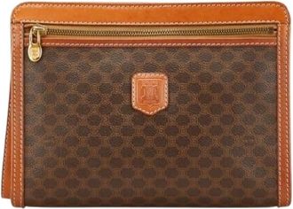 Celine Pre-owned Clutches, female, Brown, Size: ONE SIZE Pre-owned Vintage Leather Clutch