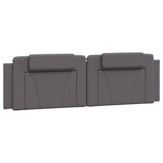 vidaXL Cabecero De Cama Acolchado Cuero Sint&eacute;tico Gris 180 Cm Vidaxl