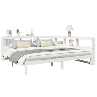 Berkfield Home Decorative Bookcase Bed without Mattress White 200x200 cm Solid W
