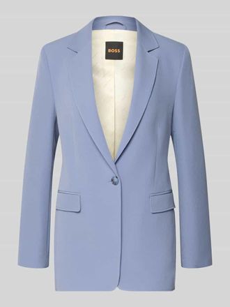 Boss Orange by Hugo Boss BOSS Orange Taillierter Longblazer mit Reverskragen Modell JABLA3 in Rauchblau, Gr&ouml;&szlig;e 34